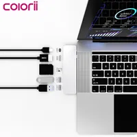 Colorii DC6HS 맥북 프로 어댑터 Thunderbolt 3 4K 디스플레이 USB 데이터 SD TF 애플 맥북 에어 M1 2020