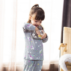Vente en gros de pyjamas pour enfants en bambou personnalisés, à manches longues, design de dessins animés, 100% coton, vêtements de nuit pour filles - Product Image 6