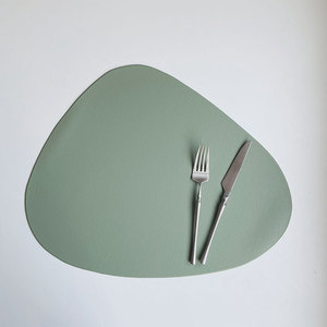 Faux Leather Eco-Friendly Minimalist Placemat Waterproof Oilproof Irregular Shape Heat Resistant Ins Style Pad YC-0017 Heat Resi - Product Image 4