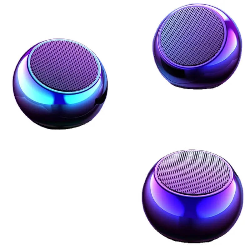 M3 Colorful Wireless Speakers 3D Mini Electroplating Round Steel Cannon Blue tooth Speaker Radio Support U Disk Subwoofer