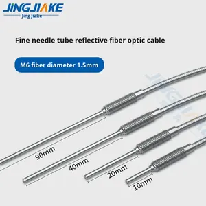 Capteur de <span class=keywords><strong>fibre</strong></span> <span class=keywords><strong>optique</strong></span> à tube à aiguille étendu à réflexion diffuse gainé de métal, type frontal M3M4M6, 5-90 mm en option, BUF37-S10 - Product Image 4