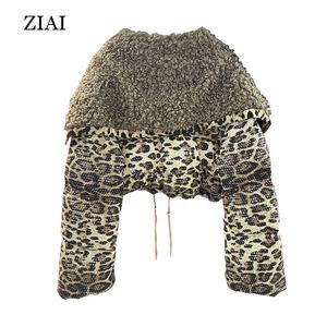 새로운 겨울 손으로 잡은 네이비 칼라 전체 스팽글 디자인 짧은 면 코트 재킷 - Product Image 3