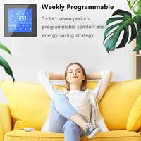 Smart Life 5 + 1 + 1 programable 95V/240V eWelink suelo habitación calefacción LCD pantalla táctil termostato remoto hoteles