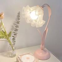 Lampu meja sumber cahaya E27 bentuk bunga portabel Hotel Modern Nordic