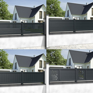 Thiết kế hiện đại Tường Ngoài Trời hàng rào tấm Đen bán riêng tư nhôm đá đen hàng rào - Product Image 4