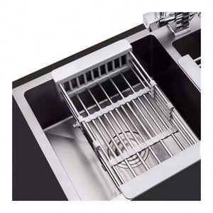 Égouttoir à vaisselle rétractable en acier inoxydable poli épais pour évier de cuisine, rangement de placard pour assiettes et bols - Product Image 2