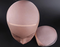 Une seule pièce/lot de bonnet de perruque en dentelle suisse mono-filament beige réglable avec un filet à cheveux élastique snood