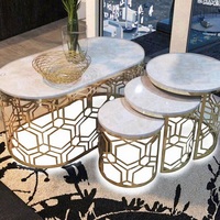 Table basse ronde en acier inoxydable de design italien moderne, produit d'usine personnalisé de haute qualité, prix moins cher, meubles de salon
