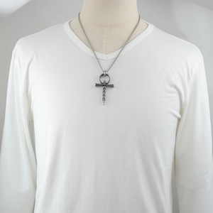Yunnique – collier avec pendentif croix et crâne en acier inoxydable, unisexe, Punk, Hip Hop, bijoux à la mode, Design géométrique, FY24046 - Product Image 3