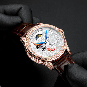 นาฬิกาข้อมือผู้ชาย Tevise Raksa Duke T890DF ลายปลา<span class=keywords><strong>คา</strong></span><span class=keywords><strong>ร์</strong></span><span class=keywords><strong>ฟ</strong></span> 3 มิติ แกะสลัก กลไกอัตโนมัติ สายหนังแท้ พร้อมเสริมโชคลาภ - Product Image 5