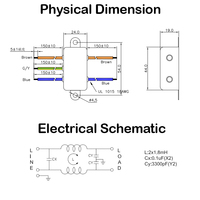 Filtre EMI de ligne de sortie de puissance YBX 3A 115V/250V monophasé pour équipement d'automatisation certifié CE