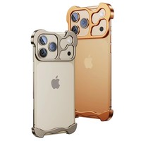 Étui magnétique métallique sans cadre de luxe pour iPhone 17 Air 16 15 14 Pro Max, coque antichoc avec protection des coins et protection de l'objectif