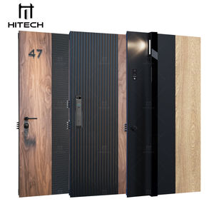Hitech-US Diseño de lujo Entrada moderna Puerta de pivote de hierro negro Acero inoxidable 304 Puerta de entrada Puerta de pivote frontal de seguridad exterior - Product Image 3