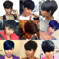 Perruque lace wig synthétique courte pour femmes, perruque pixie en fibre tressée, bon marché, machine complète, cheveux crépus, perruques synthétiques lace, marque privée