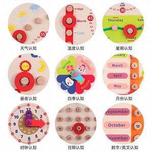 Horloge en bois pour apprendre en s'amusant, calendrier mois/semaine, tableau d'activités, jouets éducatifs Montessori - Product Image 3