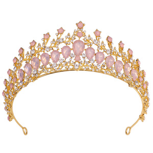 ขายส่งทองตกแต่งโลหะความงามประกวดผมมงกุฏเพชรเจ้าหญิงวันเกิดงานแต่งงาน Headpiece เจ้าสาวมงกุฎราชินี - Product Image 6