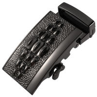 Boucle de ceinture automatique de luxe en métal à texture croco gaufrée pour homme, compatible avec les ceintures en cuir de 35 mm