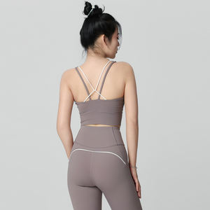 Nouveauté 2025 – Vente en gros de vêtements de sport personnalisés : Soutien-gorge de sport et ensembles de leggings de yoga, tenue de sport 2 pièces avec empiècements de couleur pour la gym - Product Image 6