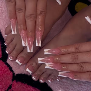 Vente chaude de haute qualité ensemble deux pièces <span class=keywords><strong>ongles</strong></span> à bords bleus portables français doux Cool doux orteil et doigt <span class=keywords><strong>faux</strong></span> <span class=keywords><strong>ongles</strong></span> - Product Image 5