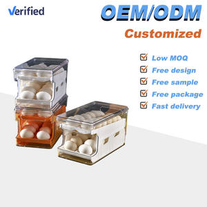 Boîte de rangement pour œufs en PET de qualité alimentaire, type coulissant, avec repositionnement automatique, empilable, 2 en 1, organisateur de réfrigérateur, conteneur pour la fraîcheur - Product Image 5