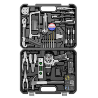 Boîte à outils domestique 101 pièces, perceuse électrique compacte à batterie, coffret de rangement, outils multifonctionnels pour le bricolage et l'électricité