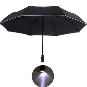 Parapluie personnel automatique <span class=keywords><strong>Kaysen</strong></span> LY, petit format, pliable en 3 sections, anti-UV, design minimaliste noir, poignée en plastique à commande manuelle, diamètre ouvert 100 cm - Product Image 2