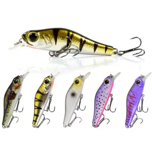 Hot Selling 6.8cm 6.9g Hard ABS Plastic Sinking Minnow 3D Eyes Fishing Lures mit Treble Hooks Wobbler Artificial Bait
