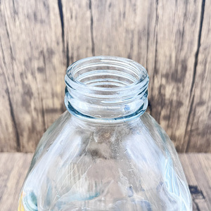Bouteille carrée en verre <span class=keywords><strong>français</strong></span> de 2 L, transparente, grande capacité, design antidérapant avec bouchon pour le stockage du lait et du jus - Product Image 4