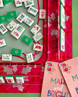 Coffret de Mahjong Thème Hiver Gravé Rouge et Vert en Acrylique 2 Couches, 160 Tuiles Casse-Noisette de Noël, Luxe Américain, Cadeau d'Anniversaire
