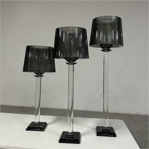 Portacandele in Acrilico Trasparente da 23 Pollici per Candele Tealight e Candele a <span class=keywords><strong>Colonna</strong></span>, Lampada in Cristallo con Paralume Scanalato - Product Image 6