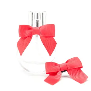 Kotak kecil buatan tangan kustom dekorasi pita Satin elastis Loop Tie Pre Tie pita kupu-kupu untuk hadiah membungkus botol parfum
