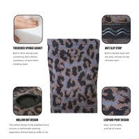 Genouillères de danse à compression à imprimé léopard pour hommes, femmes, garçons et filles avec coussin de protection élevé