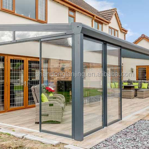 Véranda moderne en aluminium et verre insonorisé à coupure thermique pour solarium d'hôtel Toit extérieur incliné 4 saisons - Product Image 2