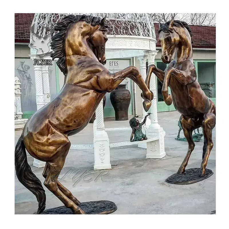 Benutzer definierte Garten dekoration im Freien Große Bronze Pferdes tatue Metallkunst Casting Bronze Pferdes kulptur