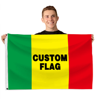 60x90cm 100% Polyester Drapeau Personnalisé 2x3 Promotion Extérieure Sérigraphie logo Grand Grand Drapeau Personnalisé Double Face
