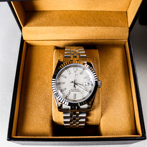 Reloj de Pulsera de Acero Inoxidable de Forma Redonda, Casual y a la Moda, Resistente al Agua, Blanco, Automático, Mecánico, Luminoso para Hombre - Product Image 2