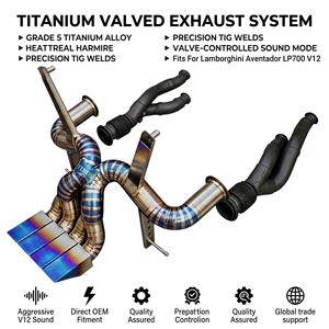 Vortex Elite Mirror Polished Gradient Blue Titanium Valved Full <b>Exhaust</b> with Headers for Lamborghini Aventador LP700 V12 - Product Image 1