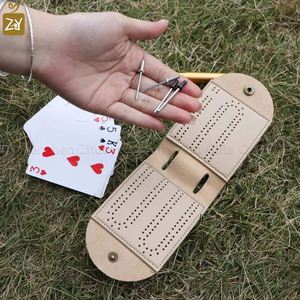 Folding <b>Mini</b> PU Leather Cribbage Board <b>Pegs</b> for Game Parties-Welcome Gifts Promotional Novelty for Chess Inspired Card Games - Product Image 2