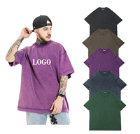 DUOLLB Custom Acid Washed 100% Cotton T-shirt pour homme à manches courtes surdimensionnées avec impression unique Puff High Weight Loose Fit Jersey