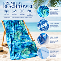 Lightweight Quick Dry Sand Free Microfiber Beach Towel Double-Sided Printing Luxury Tropical Novelty Design