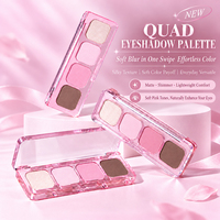 Palette d'ombres à paupières personnalisée 4 couleurs, fabricant de cosmétiques haut de gamme OEM, palette d'ombres à paupières mates et scintillantes de haute qualité, marque privée