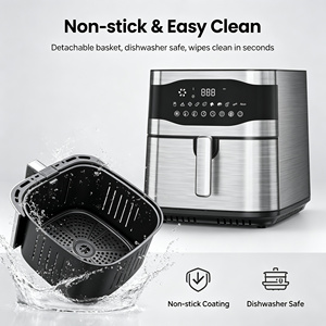 Friteuse à air Anbolife 9L 1800W, four électrique sans huile, écran tactile numérique, panier antiadhésif, certifié ETL pour la maison - Product Image 4
