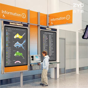Totem autonome avec pictogrammes universels pour l'information sur le contrôle d'immigration et l'inspection à la sortie, transport en métro - Product Image 1