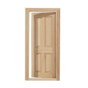 Boutique 1:12 Mini maison de poupée DIY avec fenêtres et portes en bois d'embryon uni pour peinture et accessoires de modèles colorés - Product Image 1