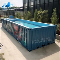 Prix bon marché usine modulaire mobile préfabriqué conteneur natation 20 pieds 40 pieds conteneur d'expédition piscine