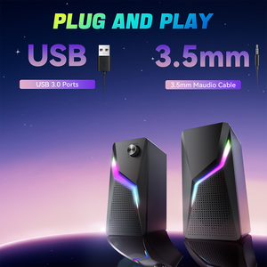 2021 New giá rẻ phổ USB 2.0 kênh Gamer đa phương tiện PC Loa - Product Image 5