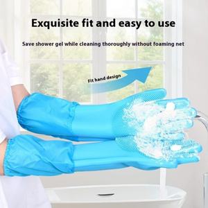 Gants de bain en silicone écologiques pour chiens et chats Gants de protection en caoutchouc antidérapants pour le lavage des animaux de compagnie - Product Image 2