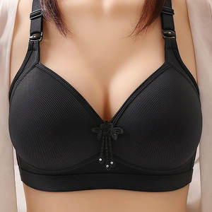 Sujetador cómodo estilo mamá a rayas para <span class=keywords><strong>personas</strong></span> de mediana edad y ancianos Ropa interior suave para reducir el pecho - Product Image 6