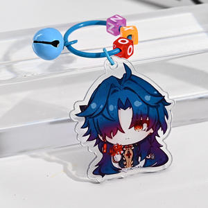 Porte-clés personnalisés en gros sur le thème de l'anime, impression UV, résistants à l'eau, breloques en acrylique translucide avec époxy transparent et bords colorés - Product Image 4