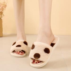 Sandalias Planas de Felpa Cómodas y a la Moda 2022, Chanclas Abiertas para Interiores y Exteriores, Pantuflas Cálidas para Mujer para Usar en la Playa - Product Image 5